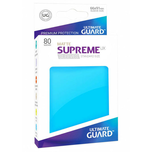 Ultimate Guard - Supreme UX Sleeves Standard Size Matte - Light Blue (80 Sleeves)