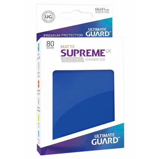 Ultimate Guard - Supreme UX Sleeves Standard Size Matte - Blue (80 Sleeves)