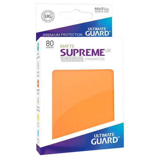 Ultimate Guard - Supreme UX Sleeves Standard Size Matte - Orange (80 Sleeves)