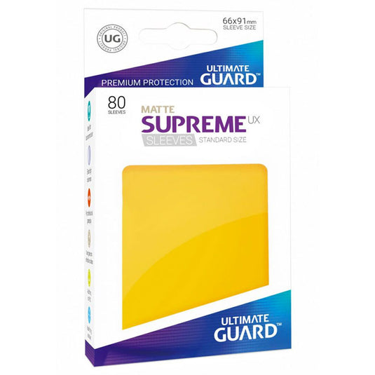 Ultimate Guard - Supreme UX Sleeves Standard Size Matte - Yellow (80 Sleeves)