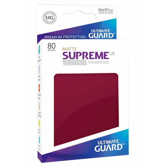 Ultimate Guard - Supreme UX Sleeves Standard Size Matte - Burgundy (80 Sleeves)