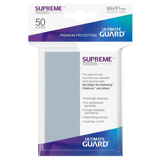 Ultimate Guard - Supreme UX Sleeves Standard Size - Transparent (50 Sleeves)