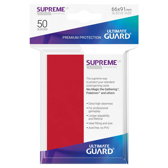 Ultimate Guard - Supreme UX Sleeves Standard Size - Red (50 Sleeves)