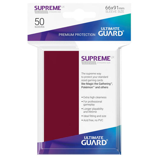 Ultimate Guard - Supreme UX Sleeves Standard Size - Burgundy (50 Sleeves)