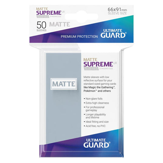 Ultimate Guard - Supreme UX Sleeves Standard Size Matte - Transparent (50 Sleeves)