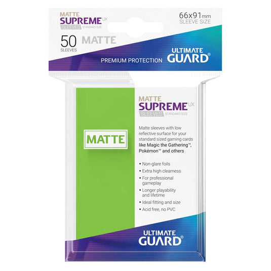 Ultimate Guard - Supreme UX Sleeves Standard Size Matte - Light Green (50 Sleeves)