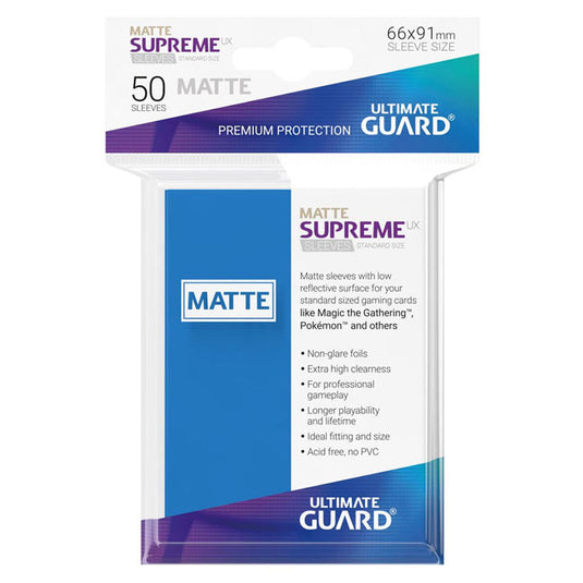 Ultimate Guard - Supreme UX Sleeves Standard Size Matte - Light Blue (50 Sleeves)