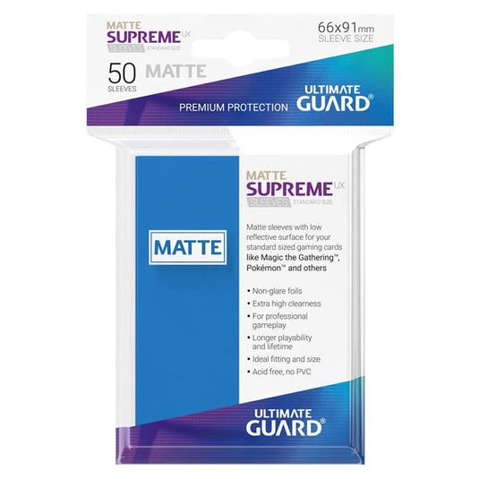 Ultimate Guard - Supreme UX Sleeves Standard Size Matte - Royal Blue (50 Sleeves)