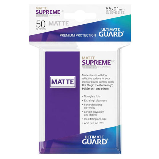 Ultimate Guard - Supreme UX Sleeves Standard Size Matte - Purple (50 Sleeves)