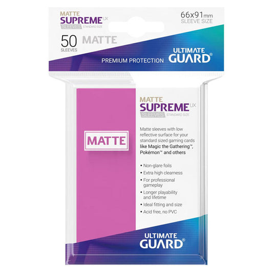 Ultimate Guard - Supreme UX Sleeves Standard Size Matte - Pink (50 Sleeves)