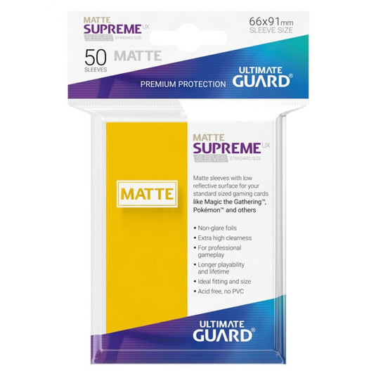 Ultimate Guard - Supreme UX Sleeves Standard Size Matte - Yellow (50 Sleeves)