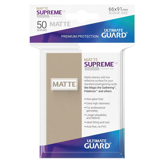 Ultimate Guard - Supreme UX Sleeves Standard Size Matte - Sand (50 Sleeves)