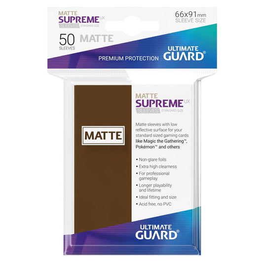 Ultimate Guard - Supreme UX Sleeves Standard Size Matte - Brown (50 Sleeves)