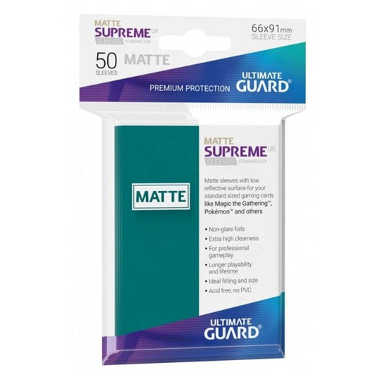 Ultimate Guard - Supreme UX Sleeves Standard Size Matte - Petrol Blue (50 Sleeves)