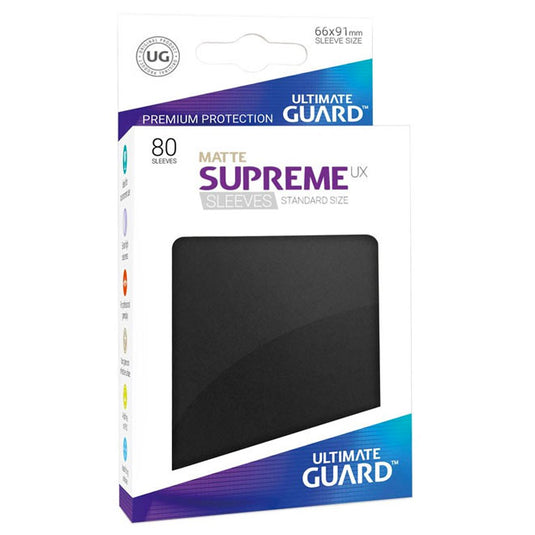 Ultimate Guard - Supreme UX Sleeves Standard Size Matte - Black (80 Sleeves)