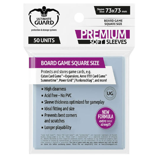 Ultimate Guard - Premium Soft Sleeves - for Board Game Cards Square (50)