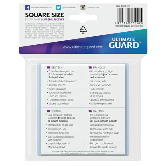 Ultimate Guard - Supreme Soft Sleeves for Board Game Cards - Square (50)