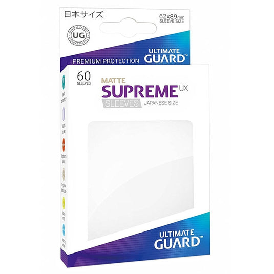 Ultimate Guard - Supreme UX Sleeves Japanese Size Matte - White (60 Sleeves)