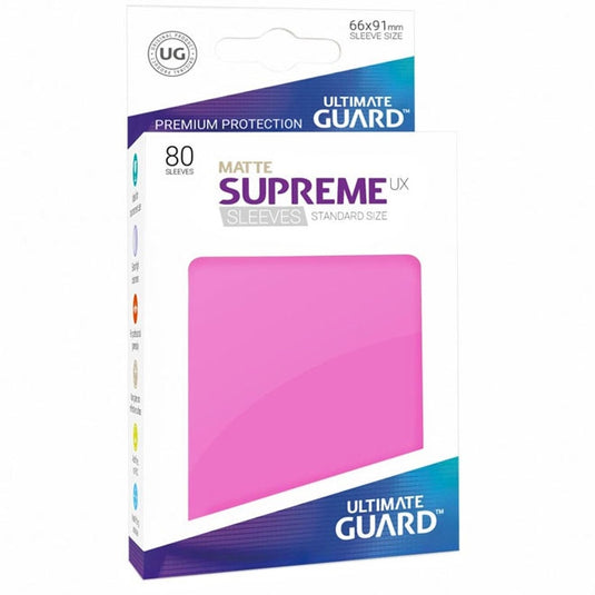 Ultimate Guard - Supreme UX Sleeves Standard Size Matte - Pink (80 Sleeves)