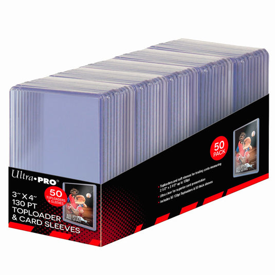 Ultra Pro - 3" X 4" Super Thick 130PT Toploader with Thick Card Sleeves 50ct