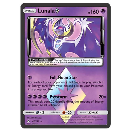 Pokemon - Sun & Moon - Ultra Prism - Lunala (Prism Star) - 62/156