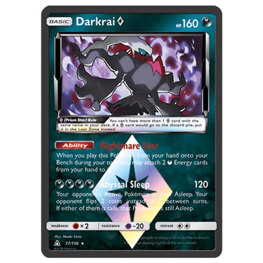 Pokemon - Sun & Moon - Ultra Prism - Darkrai (Prism Star) - 77/156