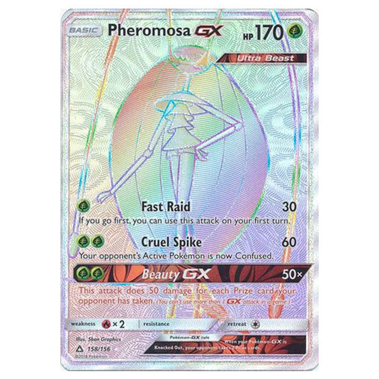 Pokemon - Sun & Moon - Ultra Prism - Pheromosa-GX (Rainbow Rare) - 158/156