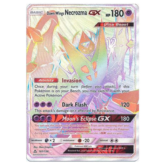 Pokemon - Sun & Moon - Ultra Prism - Dawn Wings Necrozma-GX (Rainbow Rare) - 161/156