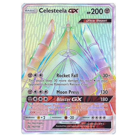 Pokemon - Sun & Moon - Ultra Prism - Celesteela-GX (Rainbow Rare) - 162/156