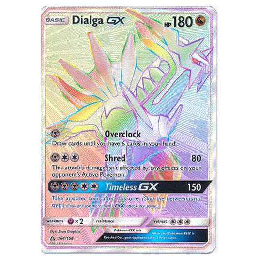 Pokemon - Sun & Moon - Ultra Prism - Dialga-GX (Rainbow Rare) - 164/156