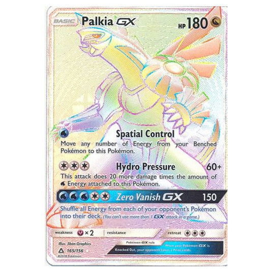 Pokemon - Sun & Moon - Ultra Prism - Palkia-GX (Rainbow Rare) - 165/156