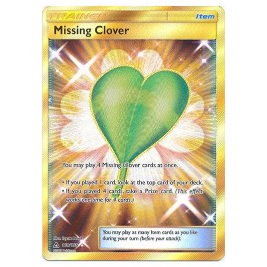 Pokemon - Sun & Moon - Ultra Prism - Missing Clover (Secret Rare) - 168/156