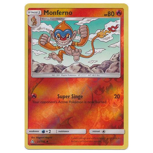 Pokemon - Sun & Moon - Ultra Prism - (Reverse Holo) - Monferno - 22/156