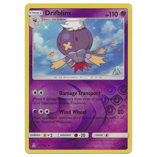 Pokemon - Sun & Moon - Ultra Prism - (Reverse Holo) - Drifblim - 52/156