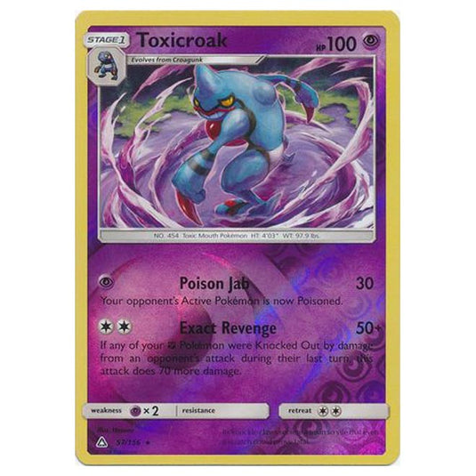 Pokemon - Sun & Moon - Ultra Prism - (Reverse Holo) - Toxicroak - 57/156