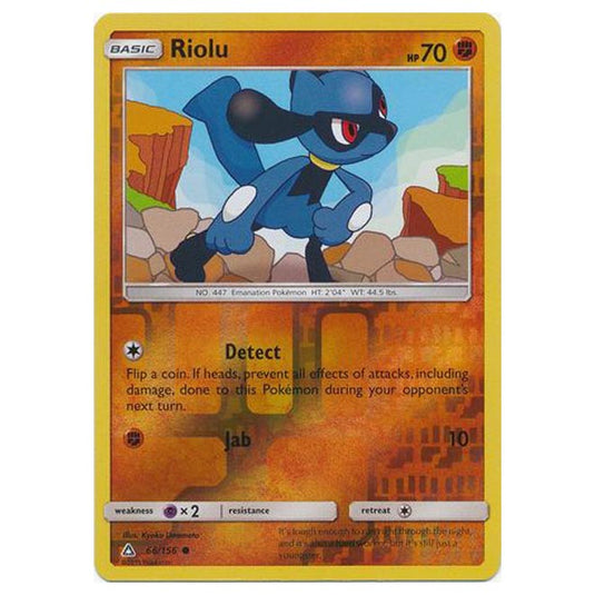 Pokemon - Sun & Moon - Ultra Prism - (Reverse Holo) - Riolu - 66/156