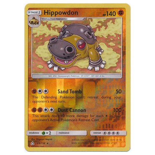 Pokemon - Sun & Moon - Ultra Prism - (Reverse Holo) - Hippowdon - 69/156