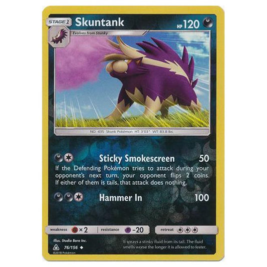 Pokemon - Sun & Moon - Ultra Prism - (Reverse Holo) - Skuntank - 76/156