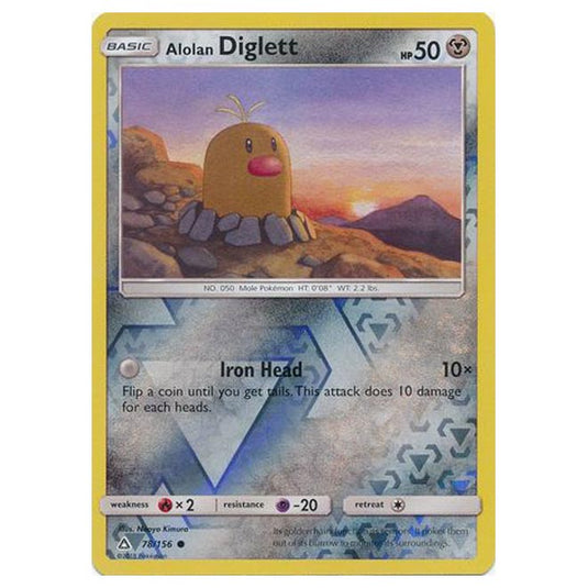 Pokemon - Sun & Moon - Ultra Prism - (Reverse Holo) - Alolan Diglett - 78/156