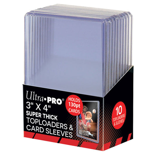 Ultra Pro - 3" X 4" Super Thick 130PT Toploader with Thick Card Sleeves 10ct