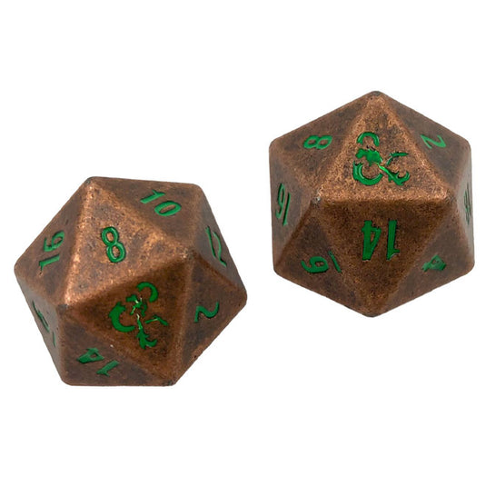 Ultra Pro - Heavy Metal Fall 21 Copper and Green D20 Dice Set for Dungeons & Dragons