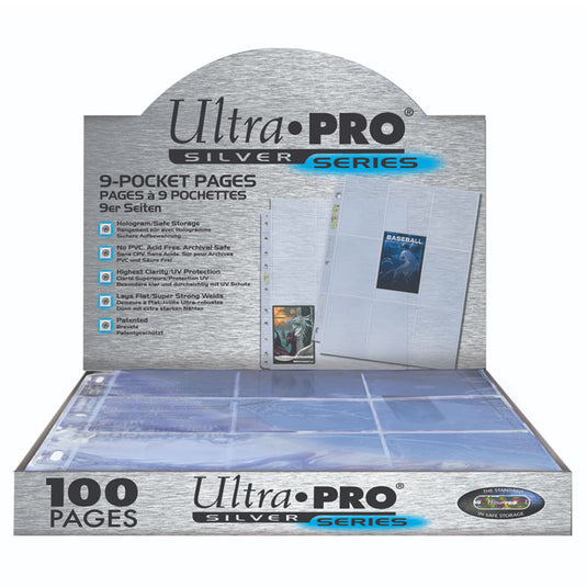 Ultra Pro - Silver 9-Pocket Pages (3 Hole) Box (100 Pages)