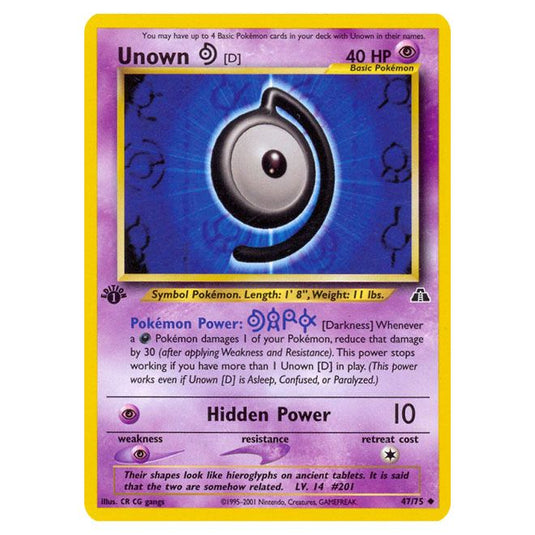 Pokemon - Neo - Neo Discovery - Unown [D] - 47/75