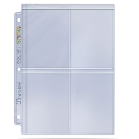 Ultra Pro - Secure 4-Pocket Platinum Page for Toploaders - Single Page