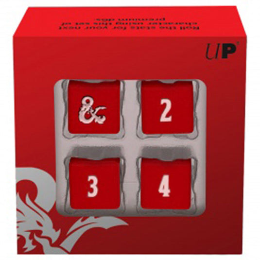 Ultra Pro - Metal Red and White D6 - Dice Set for Dungeons & Dragons