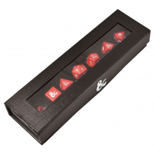 Ultra Pro - Metal Red and White - 7 Dice Set for Dungeons & Dragons