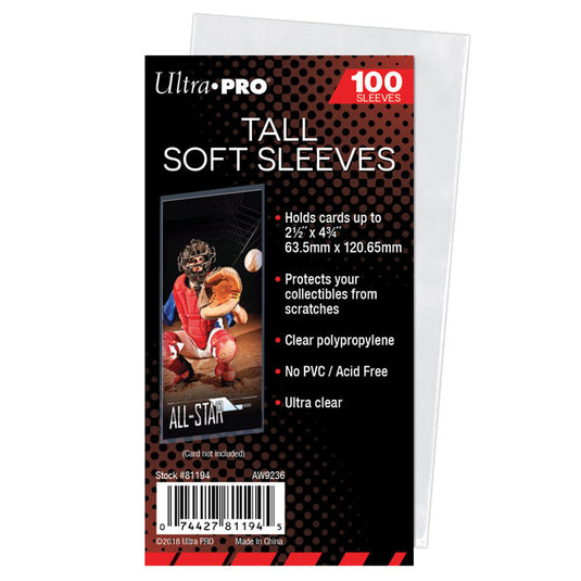 Ultra Pro - Tall Soft Card Sleeves - (100 Sleeves)