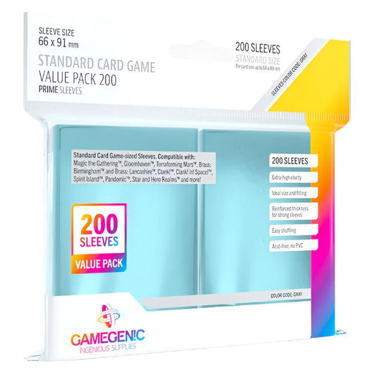 Gamegenic - Value Pack Standard Sleeves - Clear (200 Sleeves)