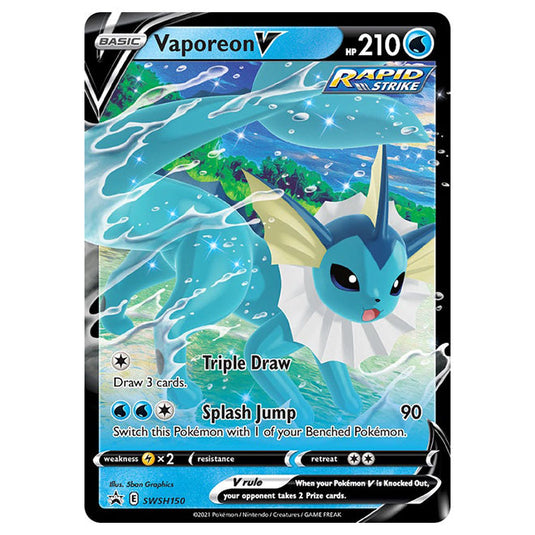 Pokemon - Sword & Shield - SWSH Black Star Promos - Vaporeon V - SWSH150