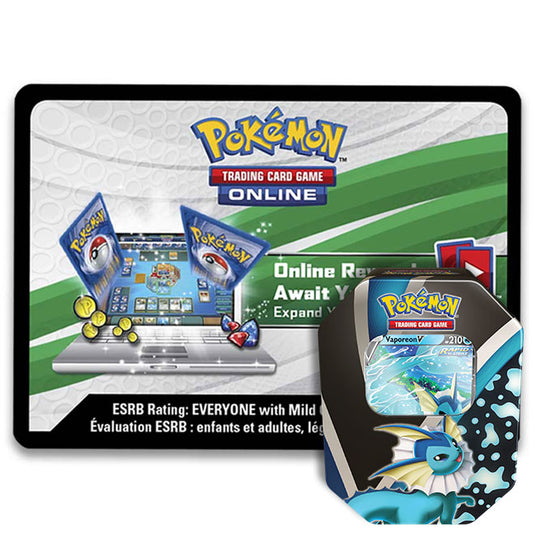 Pokemon - Vaporeon V Tin - Online Code Card Pokemon - Vaporeon V Tin - Online Code Card